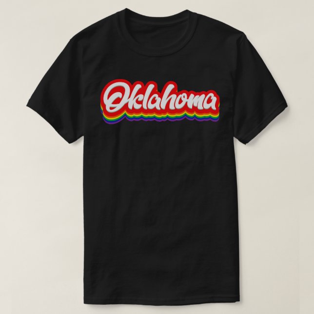 Camiseta Oklahoma Rainbow Typografia (Frente do Design)