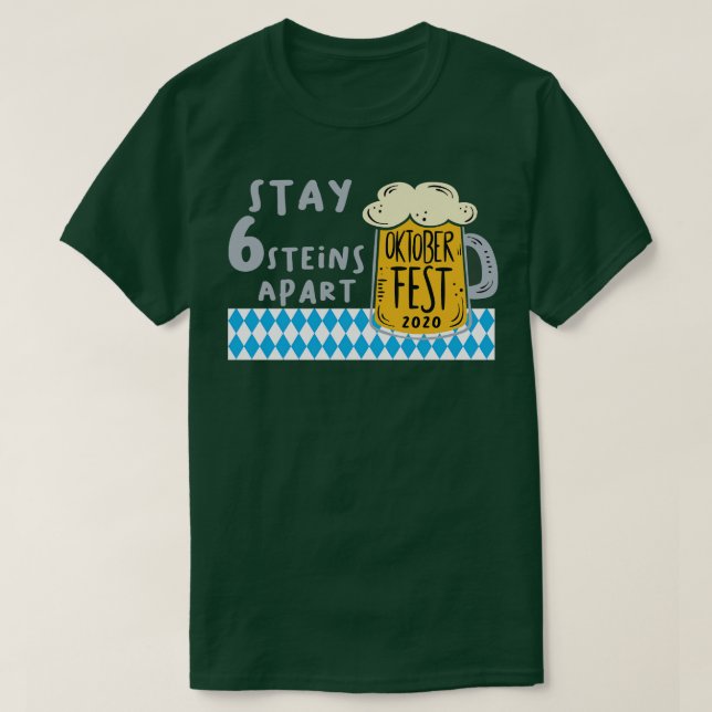Camiseta Oktoberfest 2020 6 Canecas de cerveja (Frente do Design)