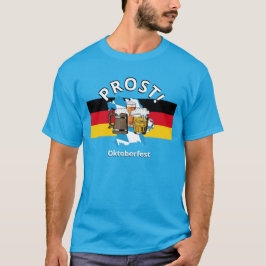 Camiseta OKTOBERFEST Alemanha Flag PROST Cartoon BeAL TEAL