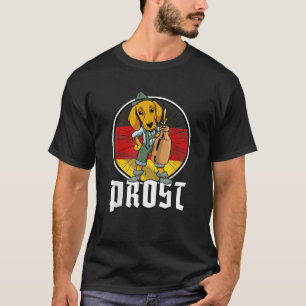 Camiseta Oktoberfest alemão Dachshund Prost Beer Germ
