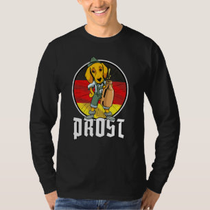 Camiseta Oktoberfest alemão Dachshund Prost Beer Germ