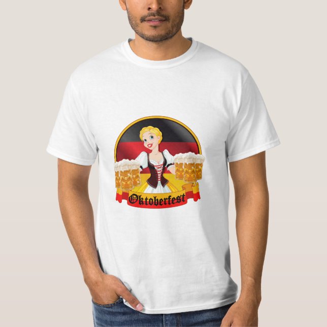 Camiseta Oktoberfest Bar alemão Maid (Frente)