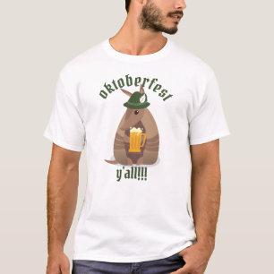 Camiseta Oktoberfest Beer Bebendo Armadillo Texas