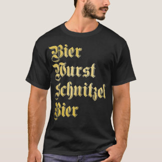 Camiseta Oktoberfest BIER WURST SCHNITZEL BIER Funny Alemão