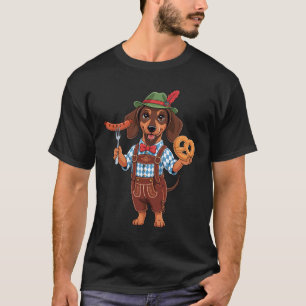 Camiseta Oktoberfest Dachshund Cachorro Alemão Lederhosen C