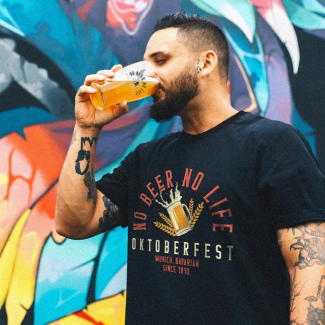 Camiseta Oktoberfest Funny No Beer No Life (Criador carregado)