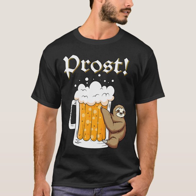Camiseta Oktoberfest Funny Sloth Mug Beer Prost 5 (Frente)