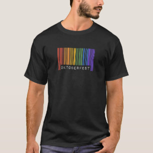 Camiseta Oktoberfest German Beer Gay Barcode Cute LGBTQ Pre