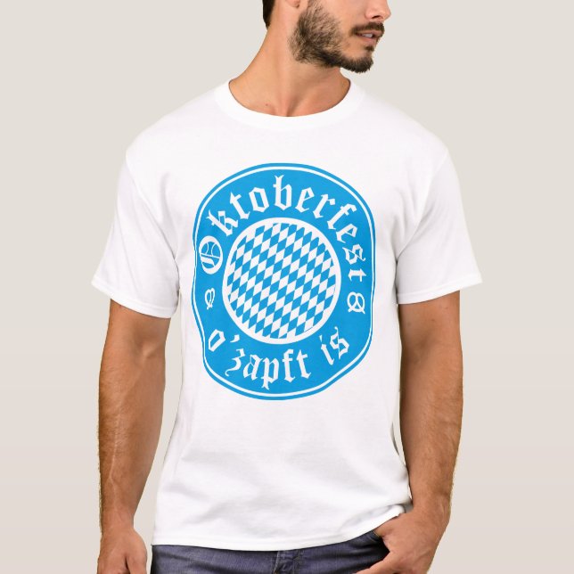 Camiseta Oktoberfest O’zapft É A Alemanha Camiseta-T Bávaro (Frente)