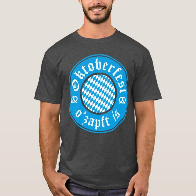 Camiseta Oktoberfest O’zapft É A Alemanha Camiseta-T Bávaro (Frente)
