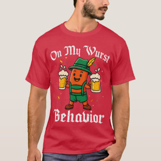 Camiseta Oktoberfest On My Wurst Behavior Funny German Men