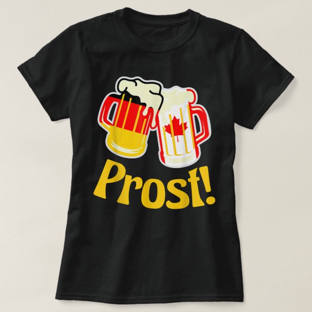Camiseta Oktoberfest Prost German e Canada Eh (Frente do Design)