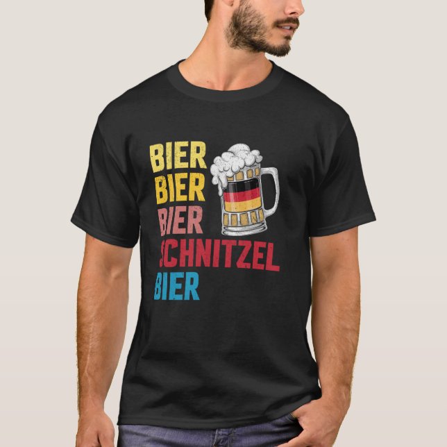 Camiseta Oktoberfest Retro Bier Schnitzel Beer Tea (Frente)