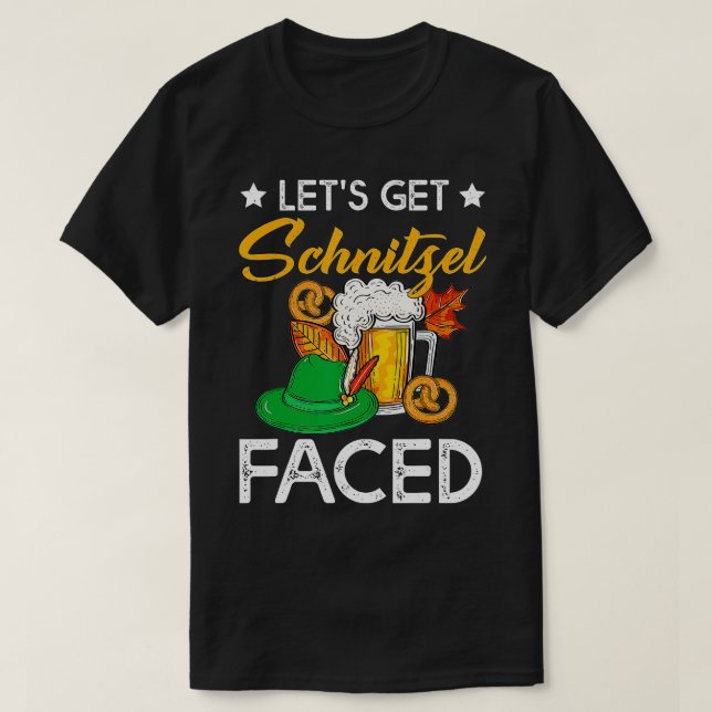 Camiseta Oktoberfest Vamos Enfrentar Schnitzel Enfrentando  (Frente do Design)
