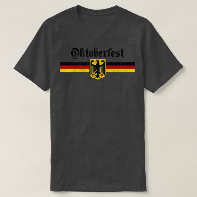 Camiseta OKTOBERFEST Vintage Casaco de Armas na Alemanha (Frente do Design)
