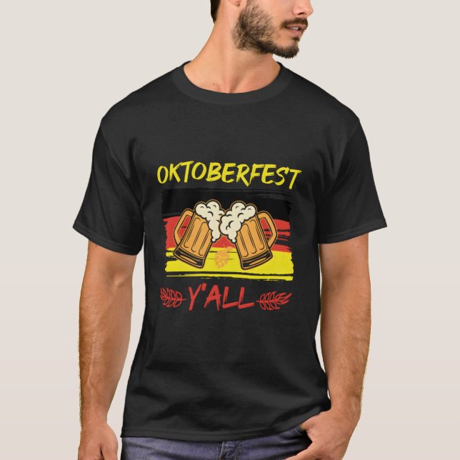 Camiseta Oktoberfest Y'All Lederhosen (Frente)