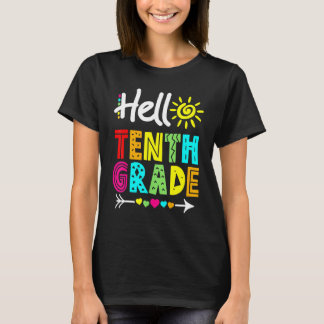 Camiseta Olá, 10.º Ano de Diversão de Volta a Professora da