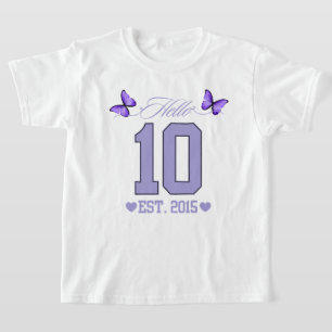 Camiseta Olá, 10 Dígitos, Coquete 10, Garota de Aniversário