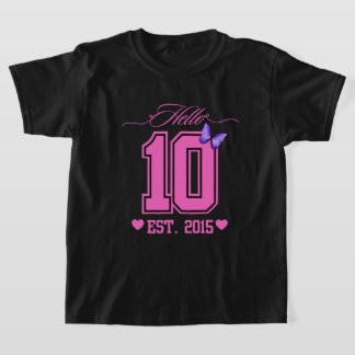 Camiseta Olá, 10 Dígitos, Coquete 10, Garota de Aniversário
