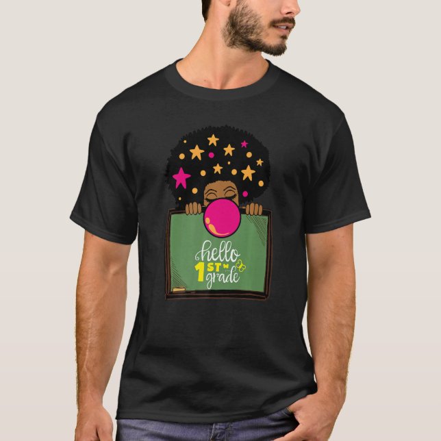 Camiseta Olá, 1rua Formando Negra Ensinadora Afro Girl Brow (Frente)