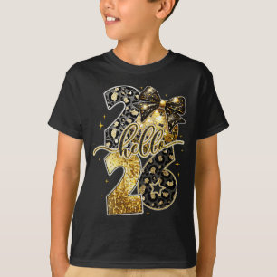 Camiseta Olá 2026 Coquette Arco Leopardo Réveillon de Ano N