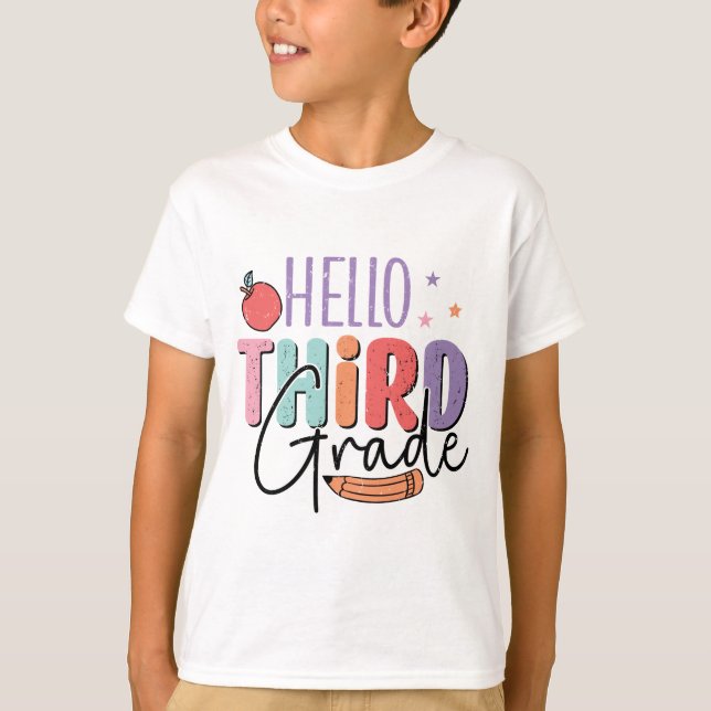 Camiseta Olá, 3º ano de volta à escola (Frente)