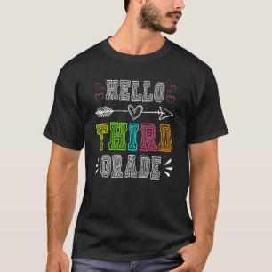 Camiseta Olá, 3º ano de volta à escola, professor do 3º ano