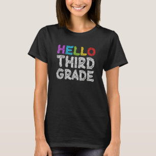 Camiseta Olá, 3º ano do 3º ano, de volta à escola