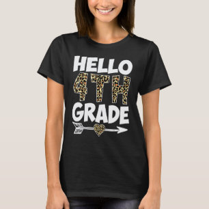 Camiseta Olá 4ª série estampa de leopardo professor da quar