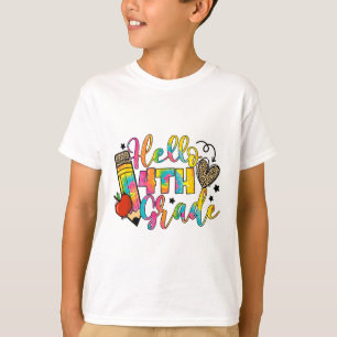 Camiseta Olá 4ª série volta às aulas professor de quarta sé