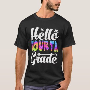 Camiseta Olá, 4° ano, Tie Dye Engraçado De Volta Ao Ensino
