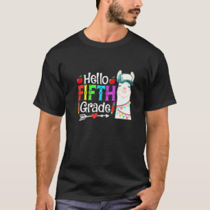 Camiseta Olá 5º ano, Llama, De Volta À Escola No Primeiro D