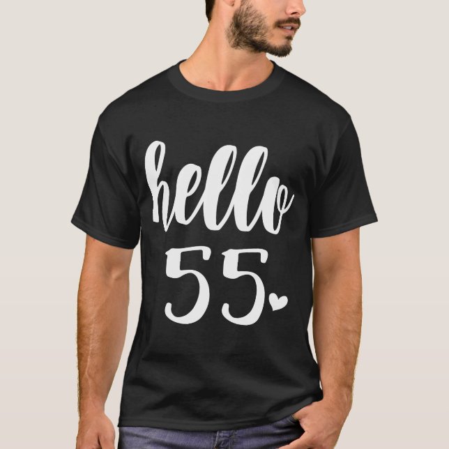 Camiseta Olá 55 55 Anos Esquadrão 55 Anos Aniversário (Frente)