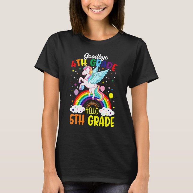 Camiseta Olá, 5 do 4º ano, Garotas Unicorn 20 (Frente)