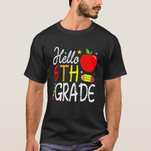 Camiseta Olá 6º ano volta às aulas professor aluno caneta