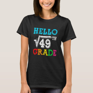 Camiseta Olá 7º Ano Raiz Quadrada De 49 Matemática De Volta