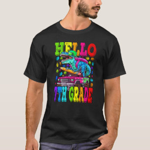 Camiseta Olá 7º Série Caminhão Monstro Dinossauro De Volta