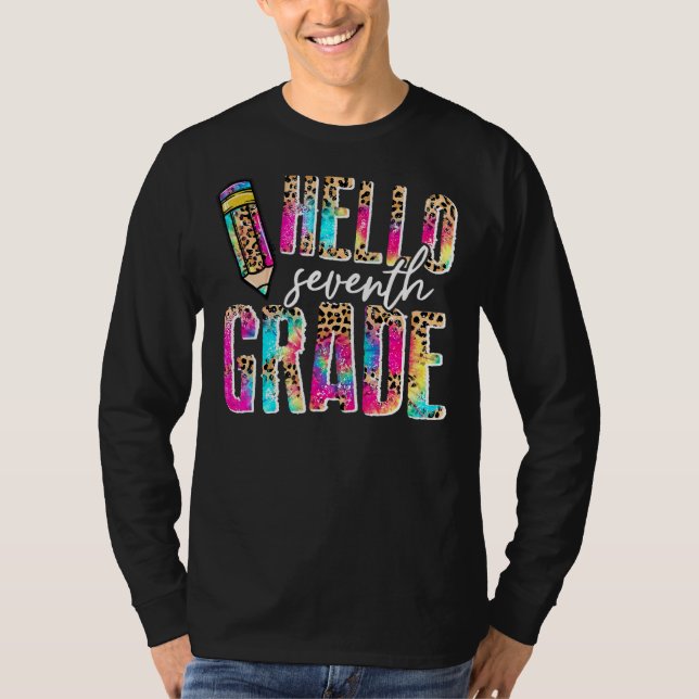 Camiseta Olá, 7 Tie Dye Leopard De Volta A Sc (Frente)