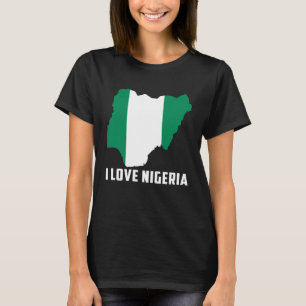 Camiseta Olá Abuja Eu Amo Bandeira do Mapa da Nigéria Orgul