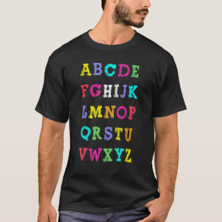 Camiseta Olá Alfabeto De Volta À Escola Chá Pré K Jardim De