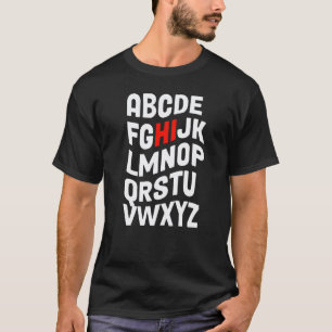 Camiseta Olá Alfabeto De Volta à Escola Pré K Jardim de Inf