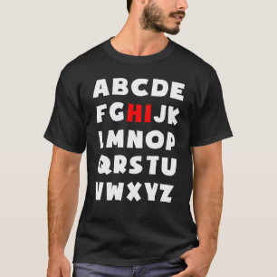 Camiseta Olá Alfabeto Pré K Jardim de Infância Volta às Aul