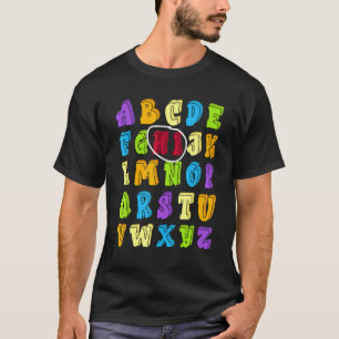 Camiseta Olá Alfabeto Volta às Aulas Professores Pré K Jard