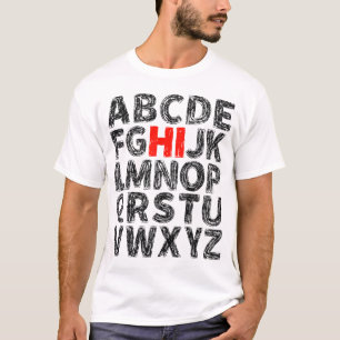 Camiseta Olá, Alphabet ABC De Volta Ao Pré K Jardim De Infâ