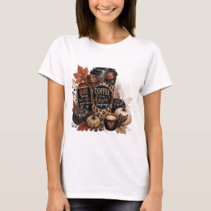 Camiseta Olá Amante do Café de Outono Abóbora Aconchegante