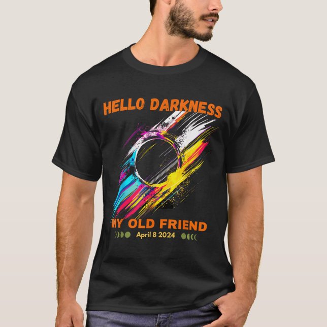 Camiseta Olá Amigo Escuridão Design Eclipse Solar (Frente)