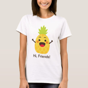 Camiseta Olá, Amigos! Ilustração do abacaxi