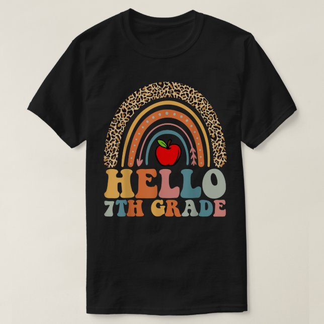 CAMISETA OLÁ AO PROFESSOR LEOPARD RAINBOW DA 7 DE HELLO DE  (Frente do Design)