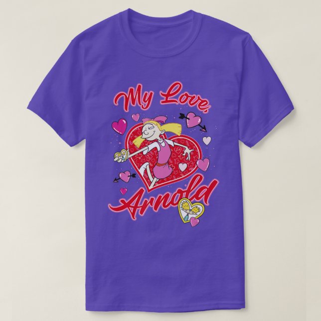 Camiseta Olá, Arnold! Dia de os namorados Helga My Love, Ar (Frente do Design)