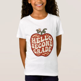 Camiseta Olá Arte de Maçã de Volta às Aulas da Segunda Séri